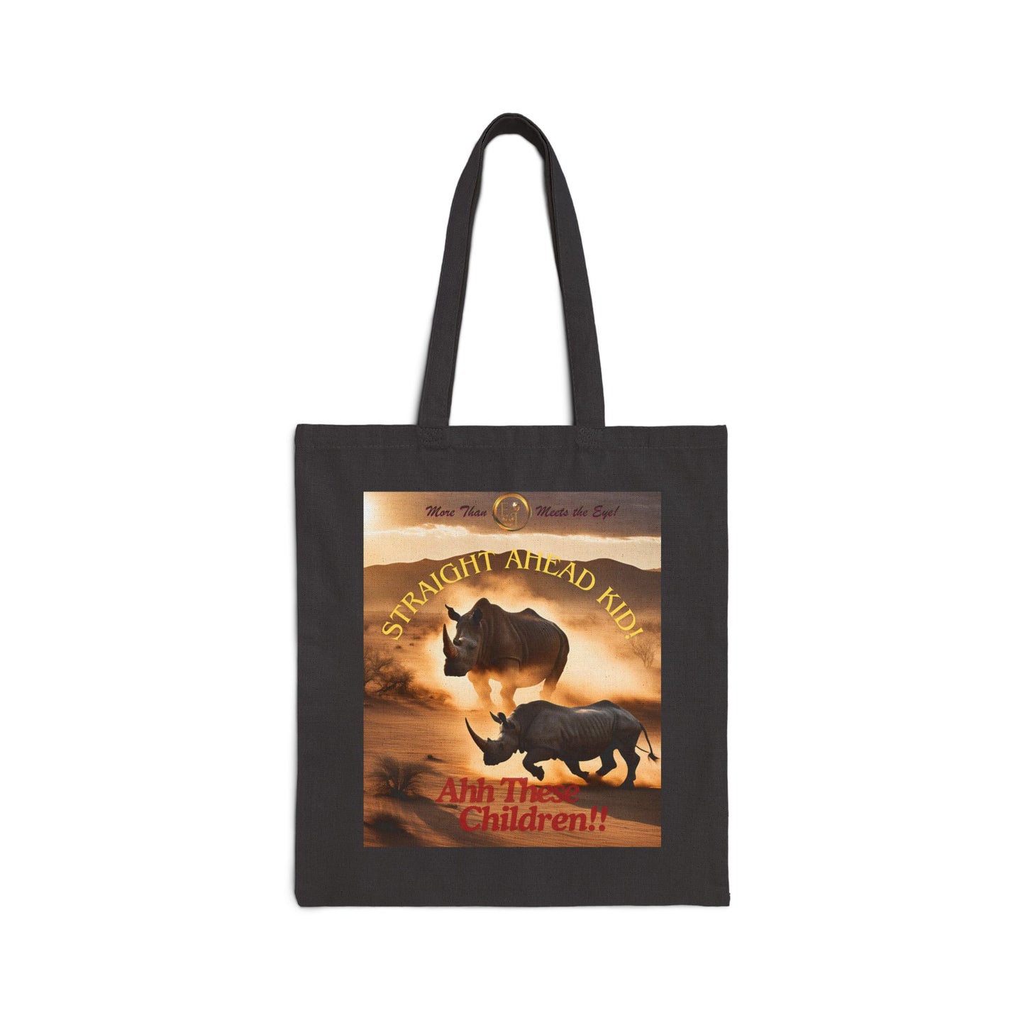 Wildlife Lover's Cotton Canvas Tote Bag, Eco-Friendly Bag, Gift for Animal Lovers, Sustainable Shopper, Cute Rhinos Design