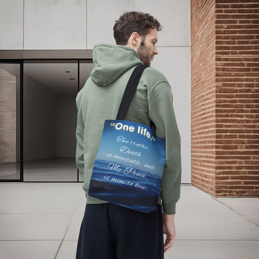 "One Life" – Two Truths Oceanic Quote Tote Bag