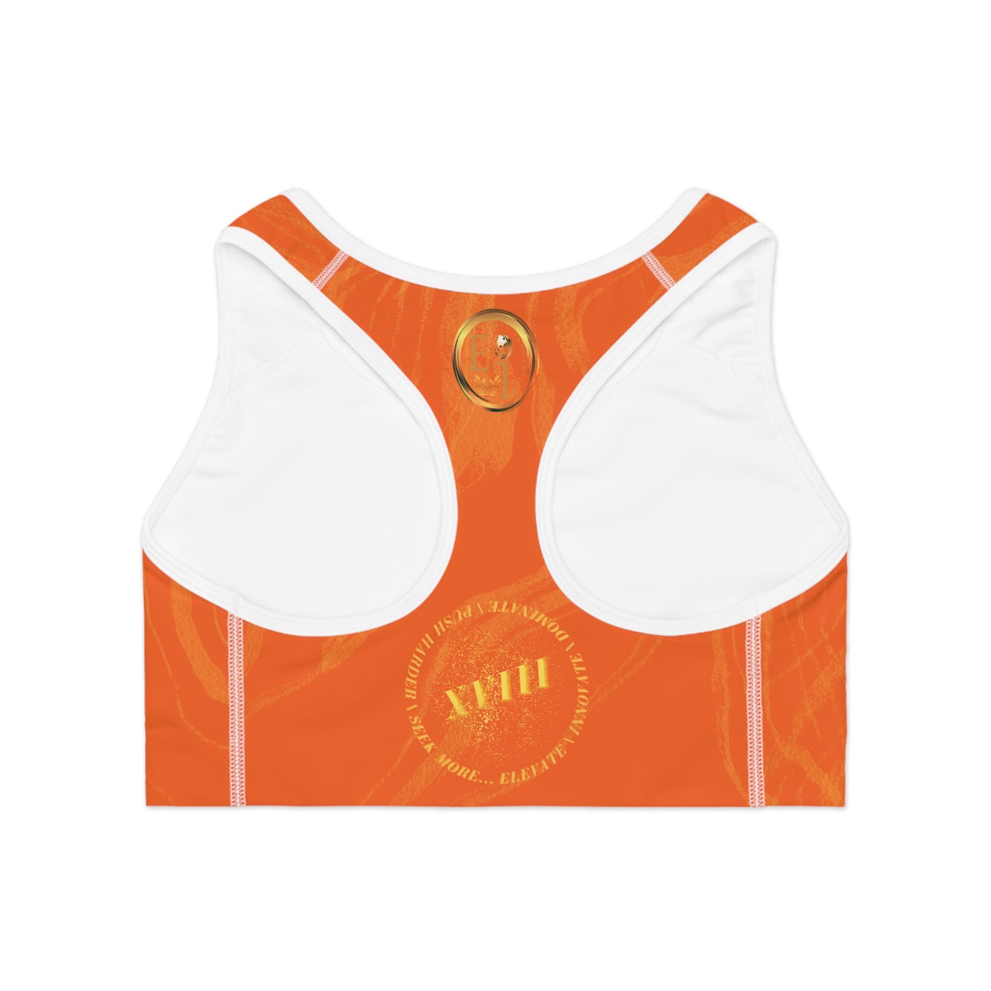 Seek More SBS XI | EI Sports Bra Stripped | Orange