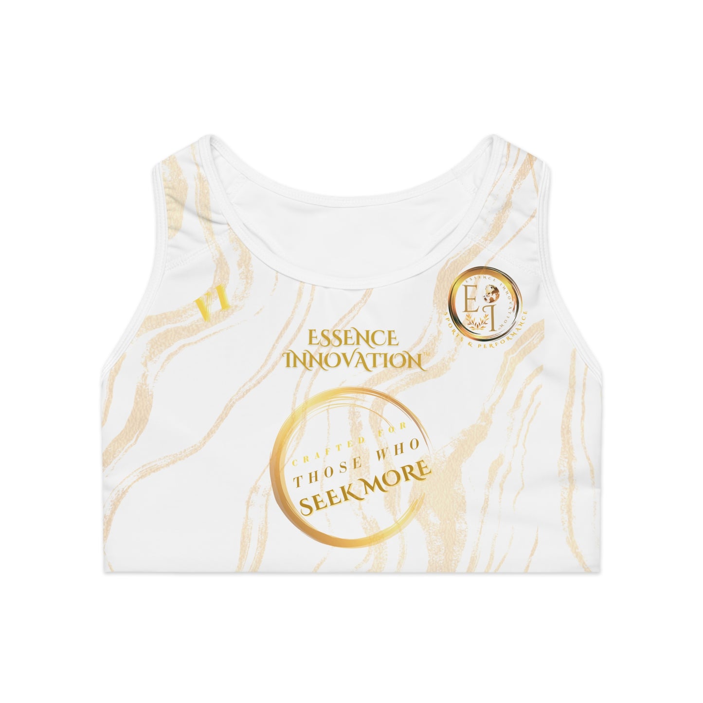 Seek More SBS VI | EI Sports Bra Stripped | White