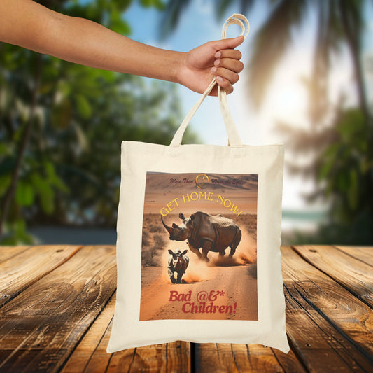 Playful Cotton Canvas Tote Bag - Fun Gift for Kids, Eco-Friendly, Stylish Carrying Solution for School, Shopping, and Adventure