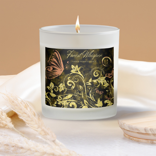 Amber Wood Essence | Oakmoss and Amber | Luxury Frosted Candle