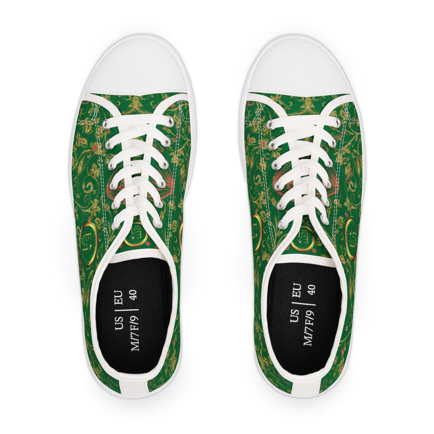 Ladies Bohemian Butterfly | Green | White Sole LowTops