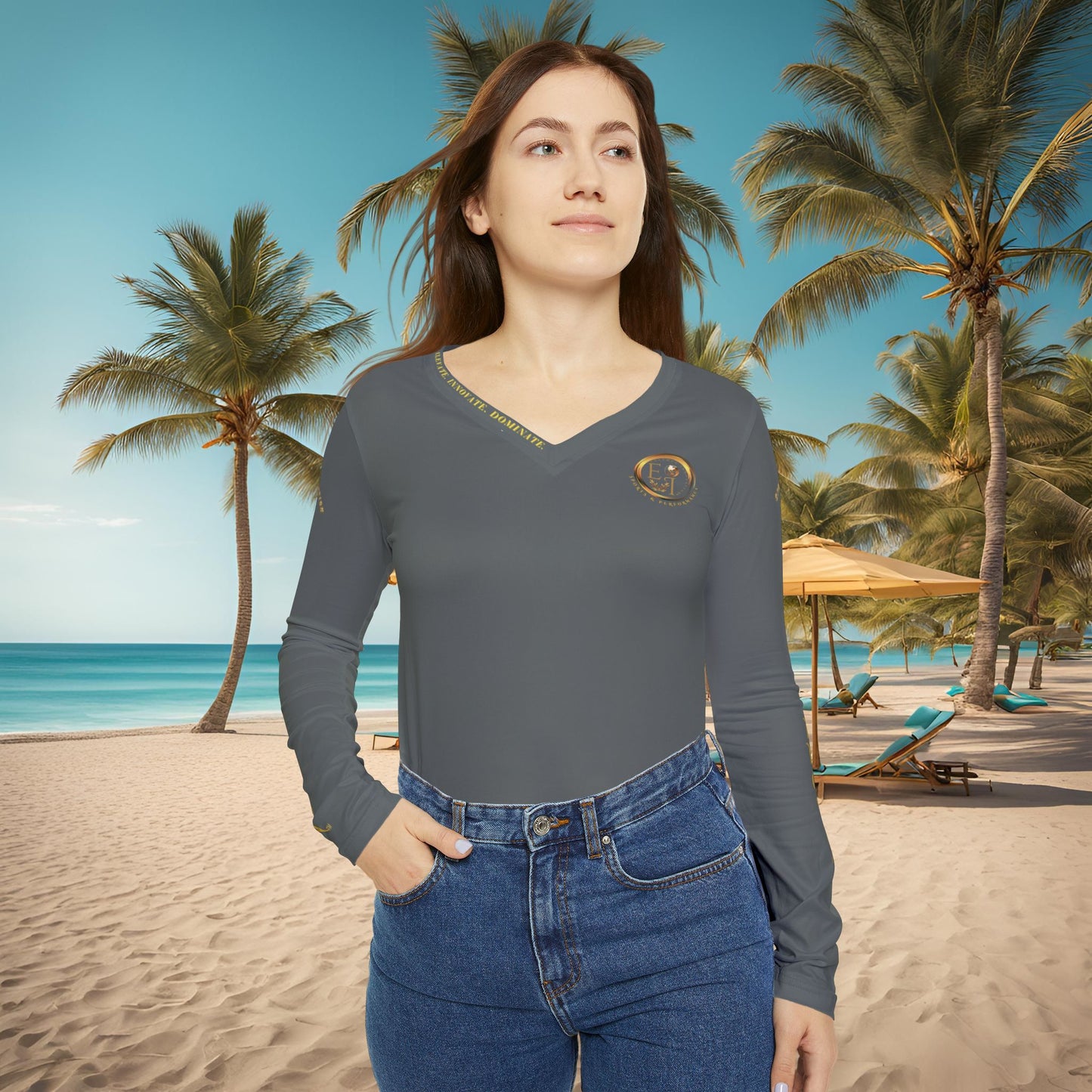 Seek More Performance VIII | EI Sports LS V-Neck | Dark Grey