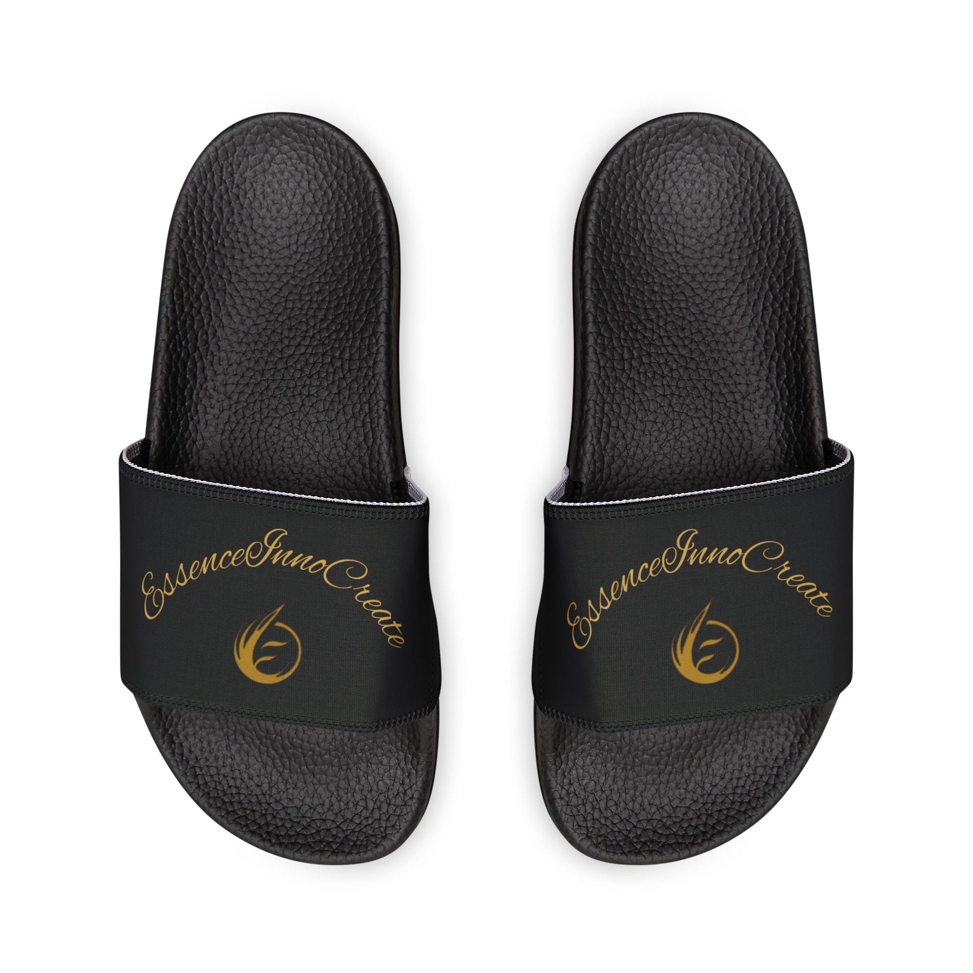 Black EssenceInnoCreate slides with gold logo on a white background