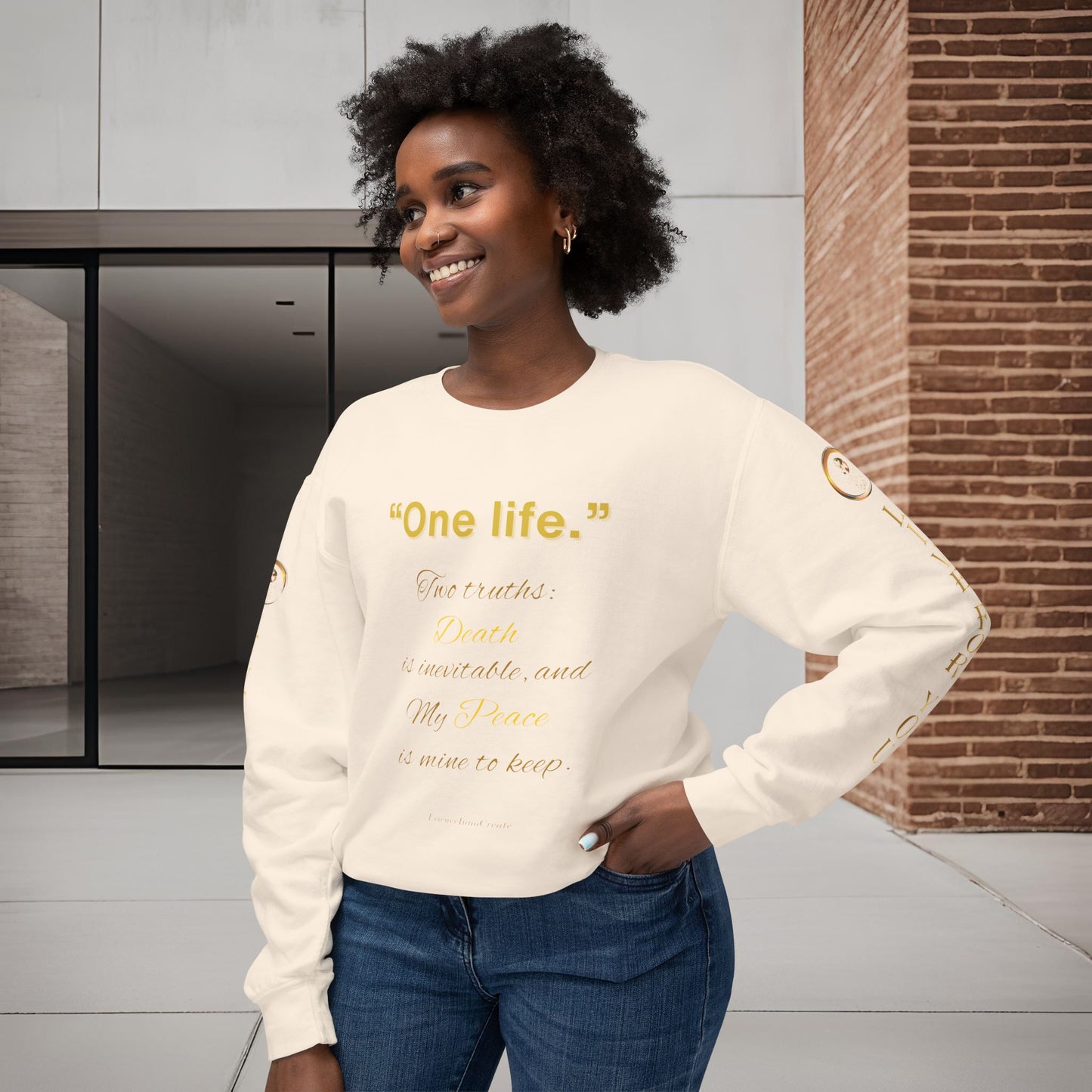 One Life Sweatshirt Ivory | The Elegant Edition | EI Apparel