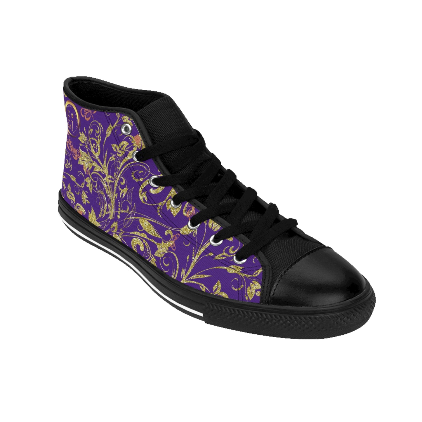 Bohemian Butterfly | Purple | Black Sole HighTop Sneakers