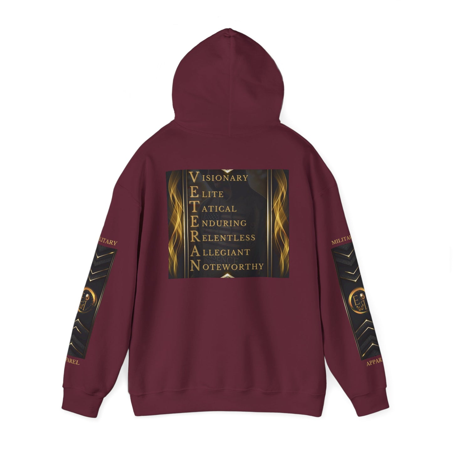 Veteran Qualities Serviceman Five | Maroon Hoodie | Military & Service Tribute