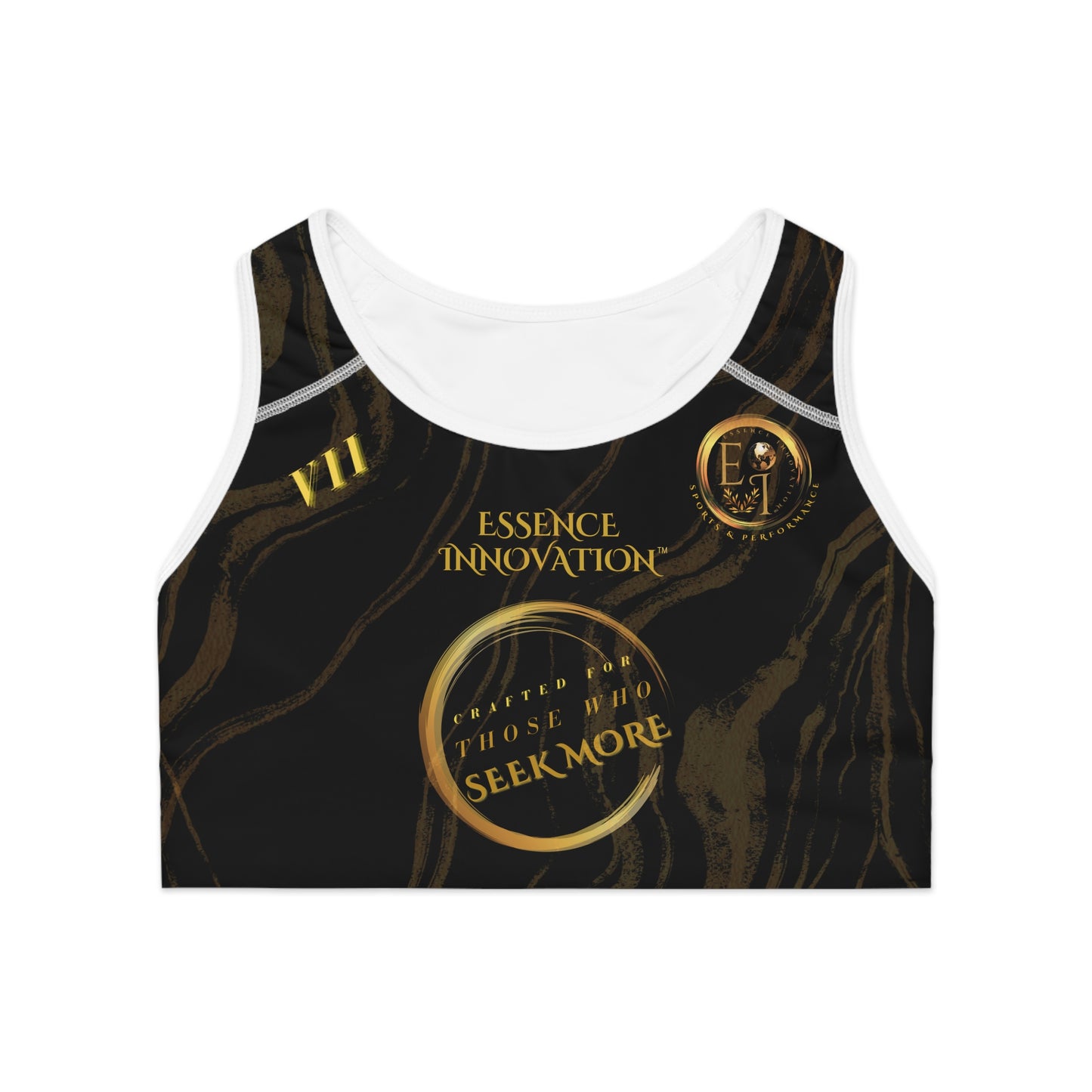 Seek More SBS VII | EI Sports Bra Stripped | Black