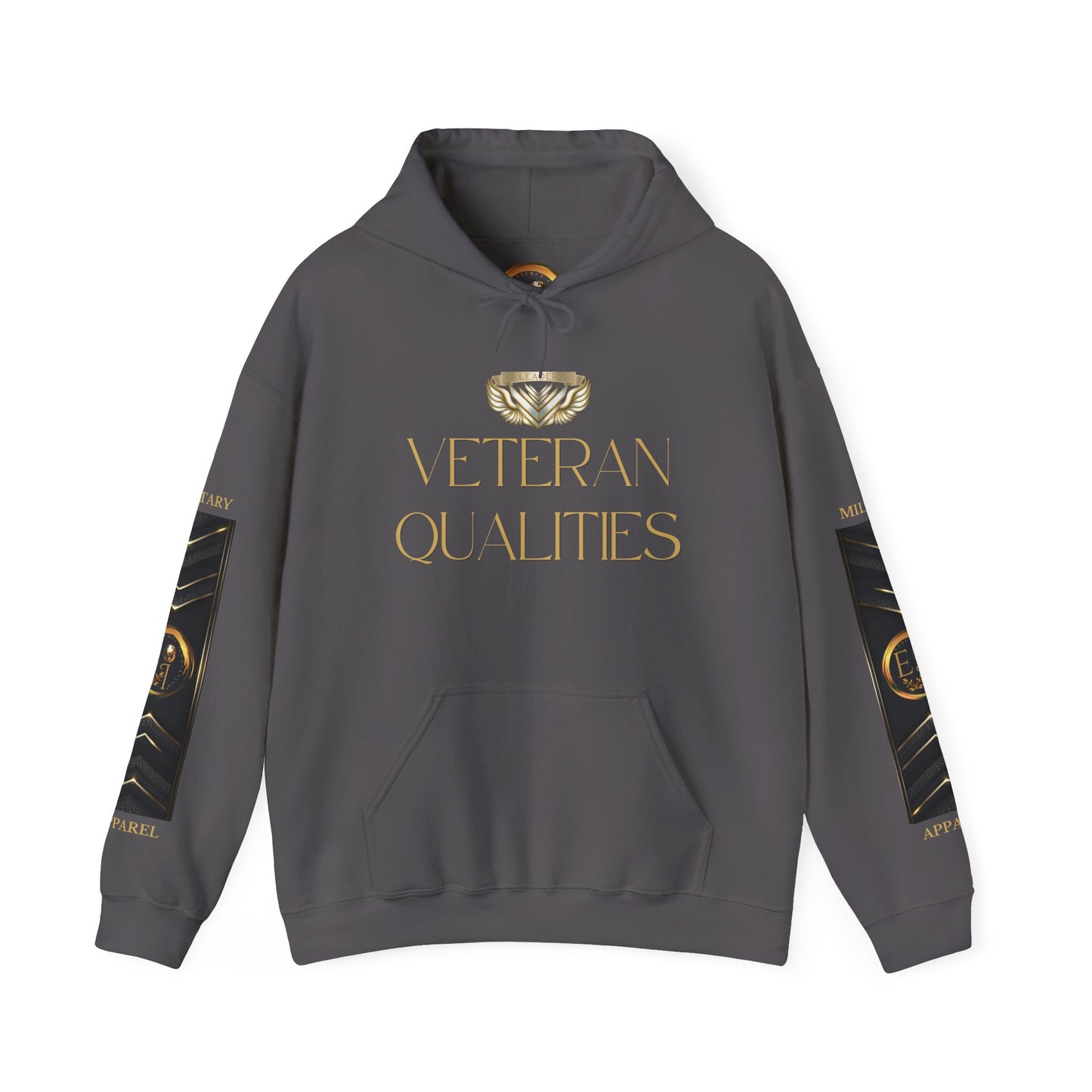 Veteran Qualities Leader Two | Charcoal Hoodie | Military & Service Tribute