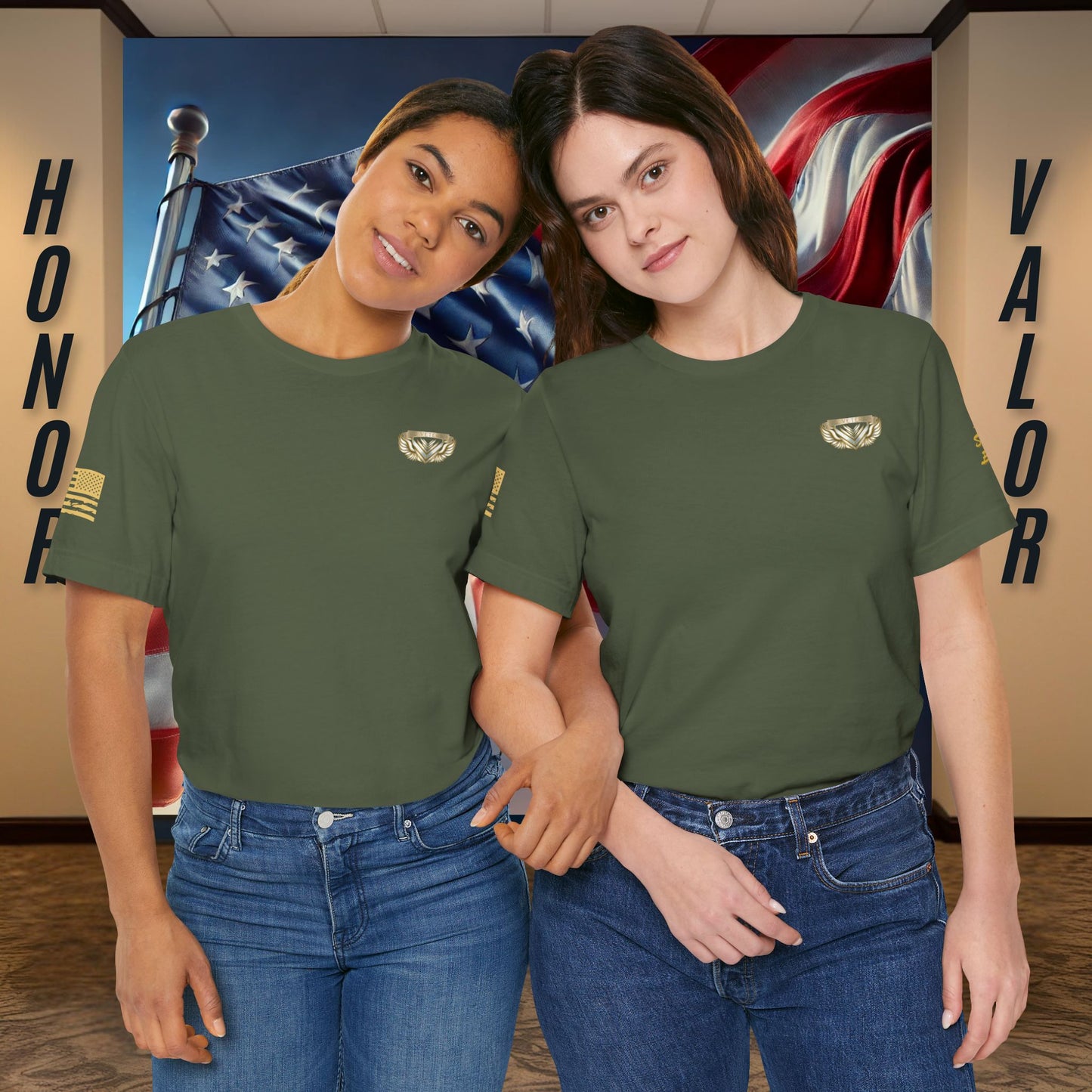Essence Green Veteran Tee – Military Pride T-Shirt