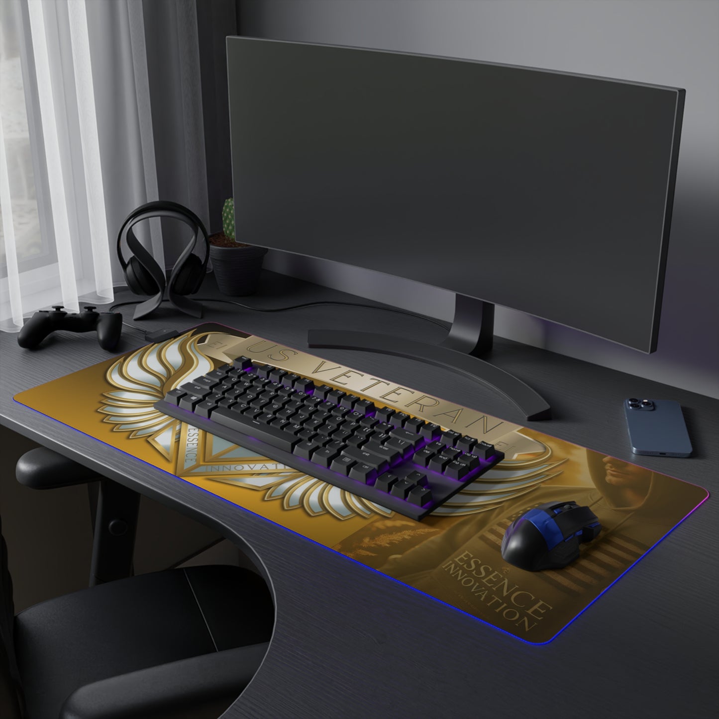 US Veteran | LED Gaming Mouse Pad | 4 Sizes