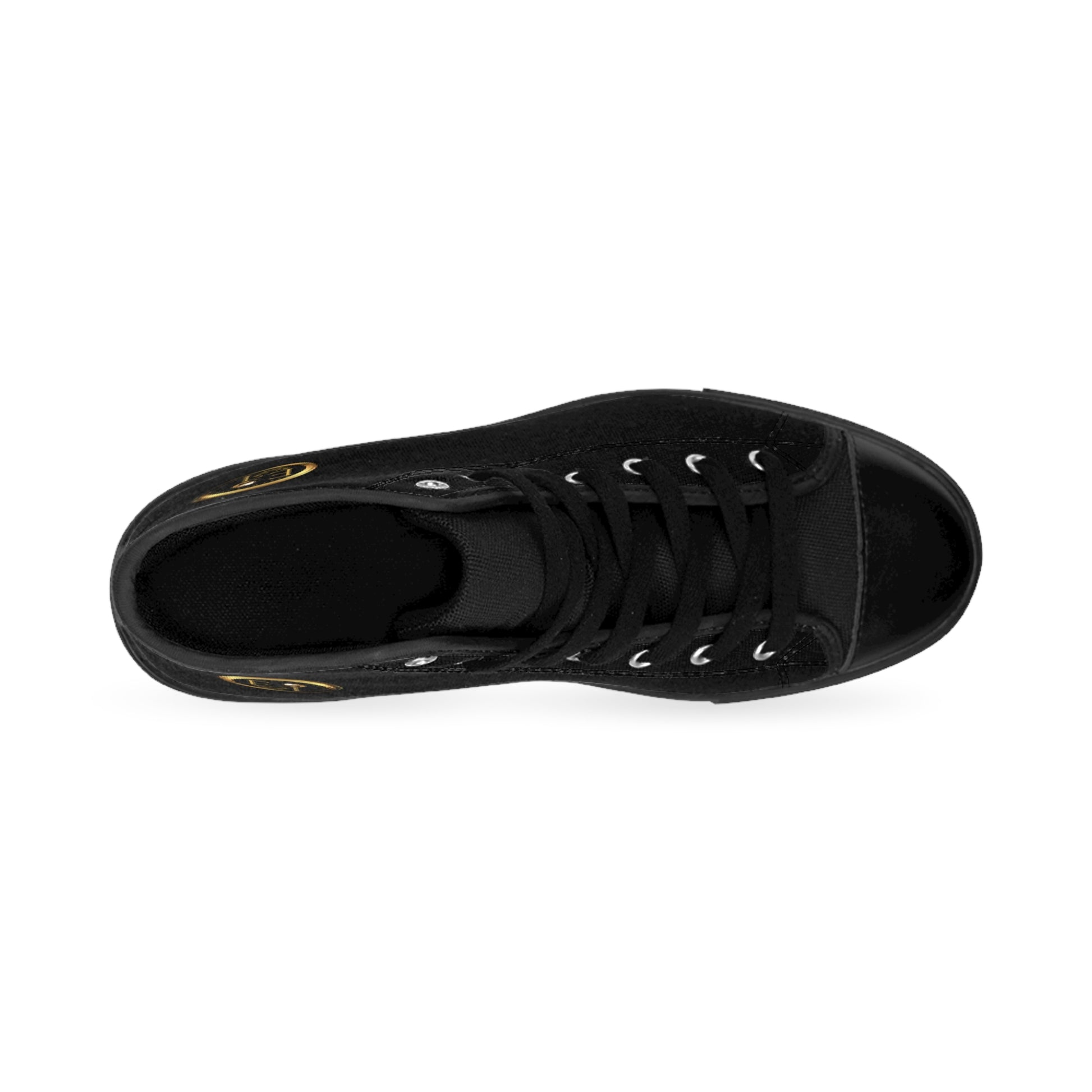 Top of black high-top 'Essence Innovation' sneaker on a white background