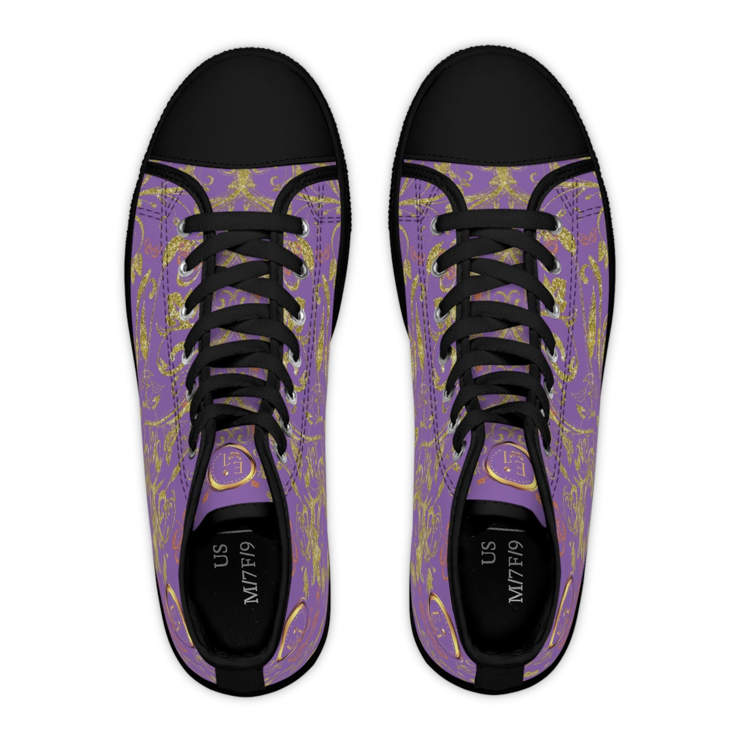 Bohemian Butterfly Heart | Light Purple | Black Sole HighTop Sneakers