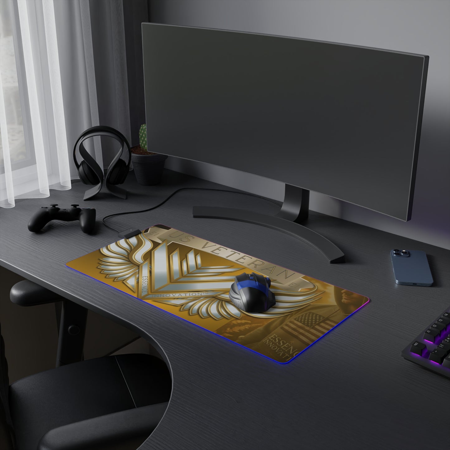 US Veteran | LED Gaming Mouse Pad | 4 Sizes
