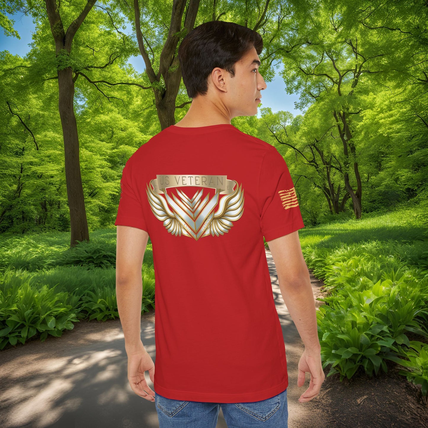 Essence Red Veteran Tee – Patriotic Tribute T-Shirt