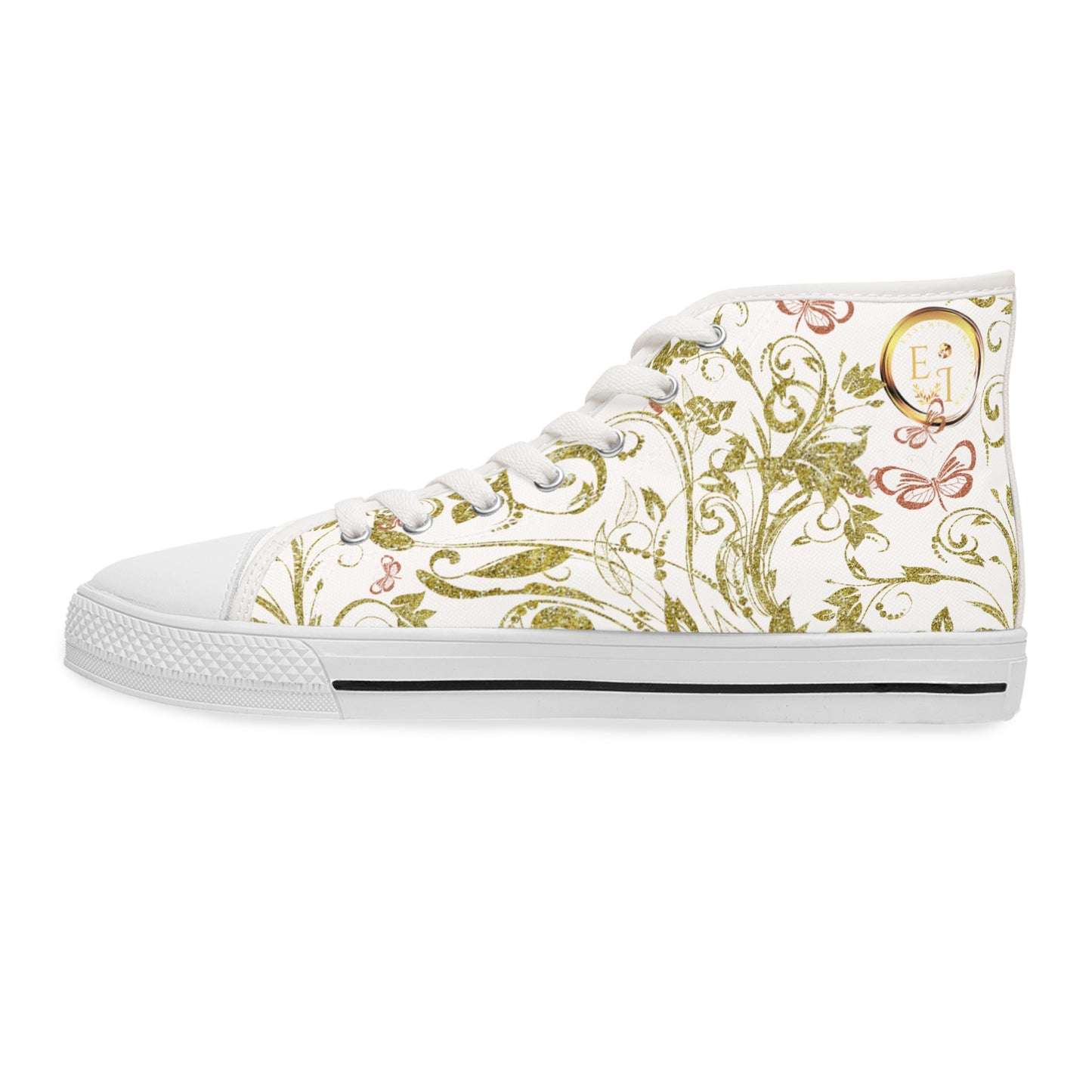 Ladies Bohemian Butterfly | White | White Sole HighTops
