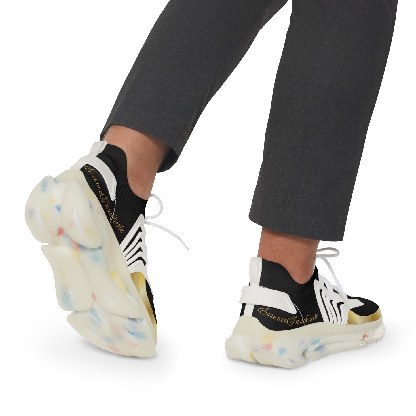 EssenceInnoCreate Black | Men’s White Trim Mesh Sneakers