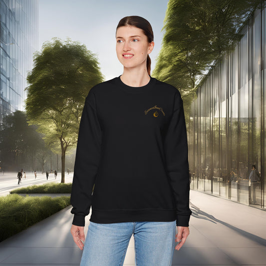 Person wearing a black sweatshirt with 'EssenceInnoCreate' logo in an urban setting