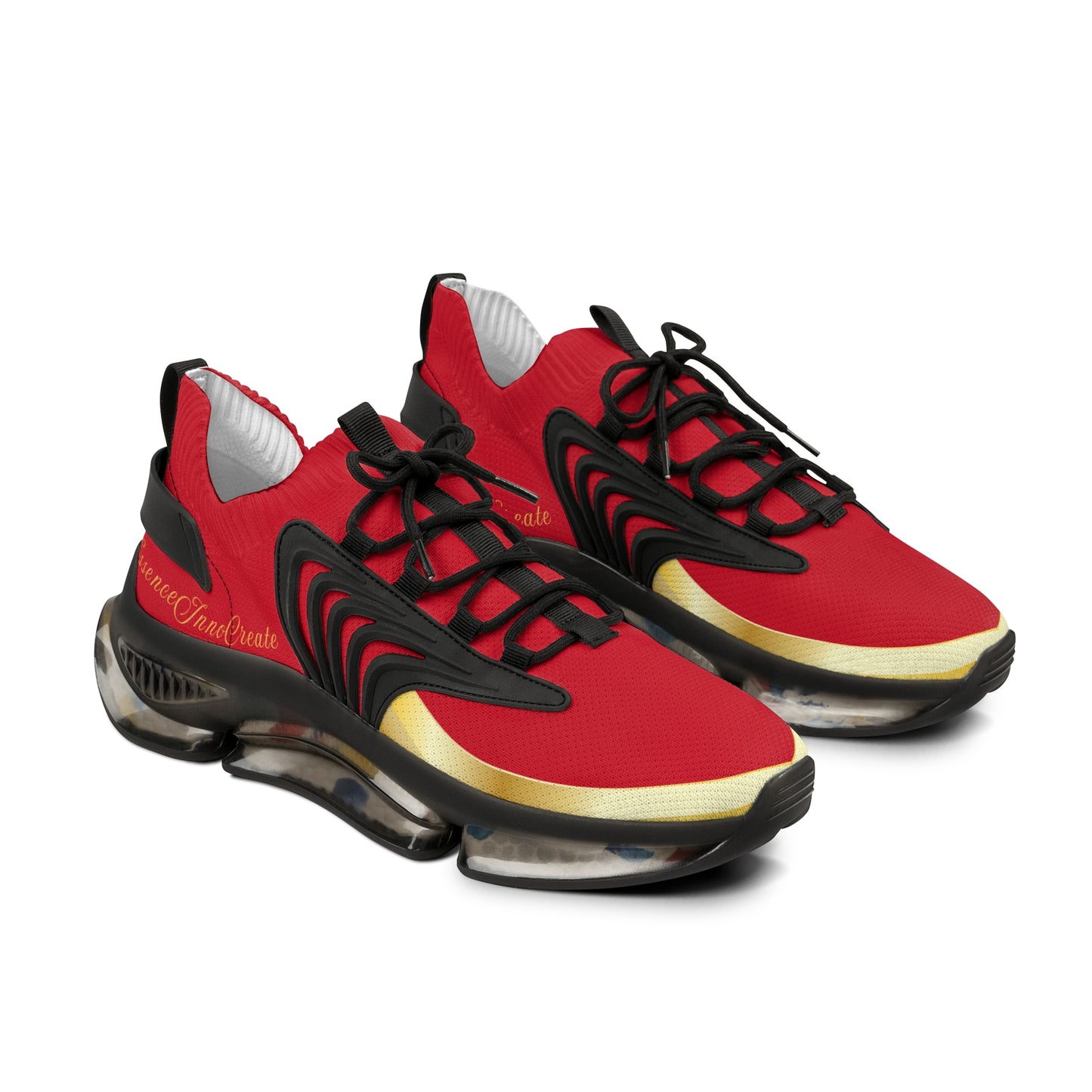 EssenceInnoCreate Dark Red | Men’s Black Trim Mesh Sneakers