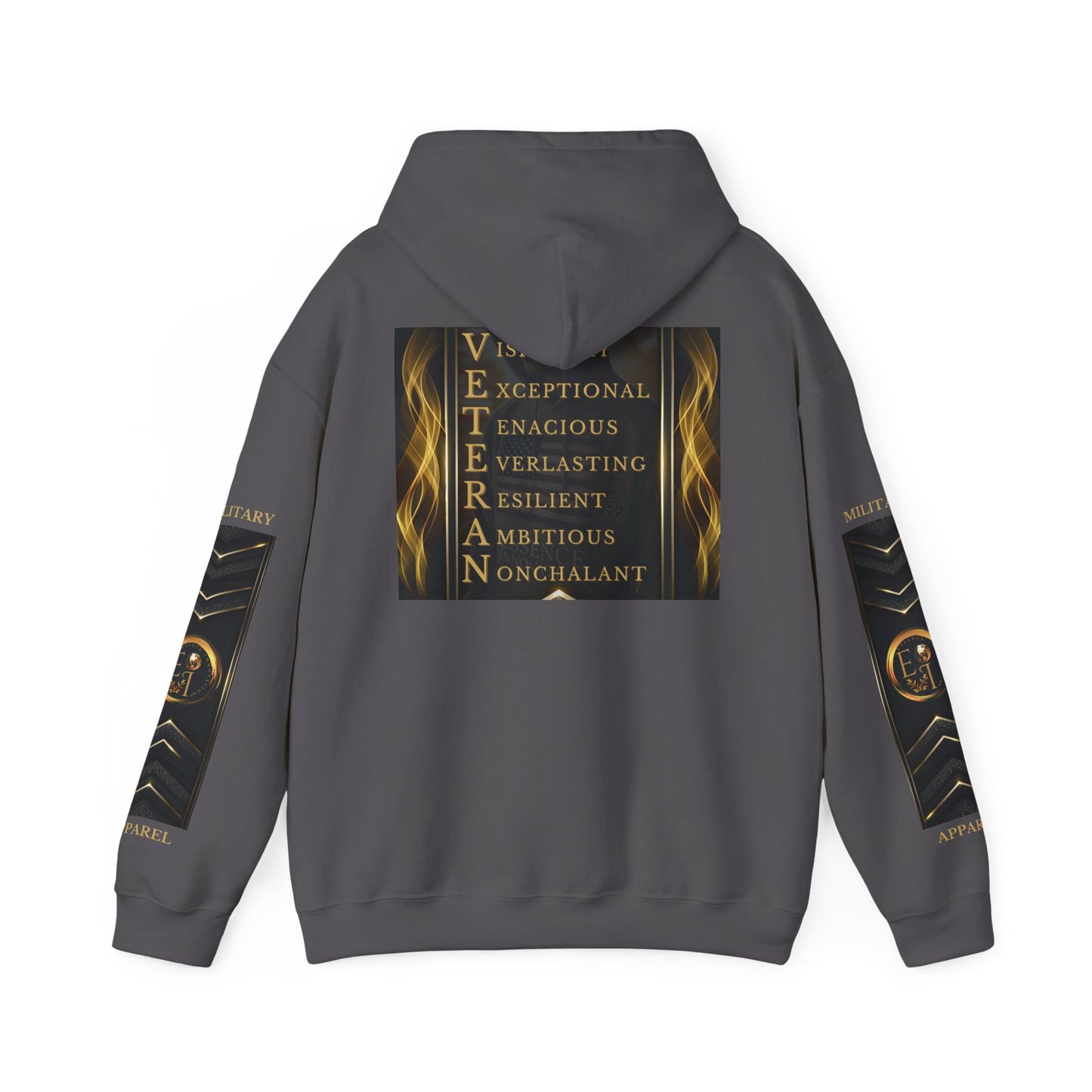 Veteran Qualities Leader Two | Charcoal Hoodie | Military & Service Tribute