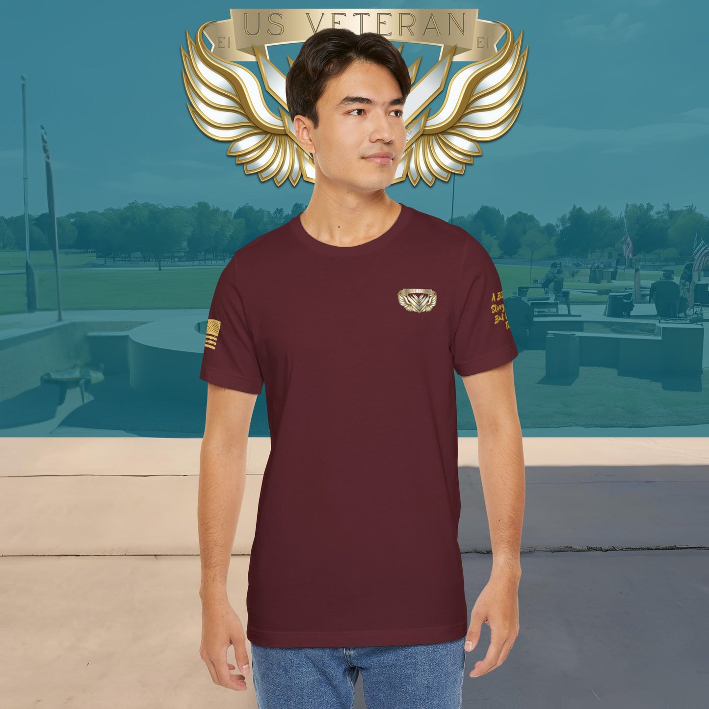 Essence Maroon Veteran Tee – Bold Patriotic T-Shirt
