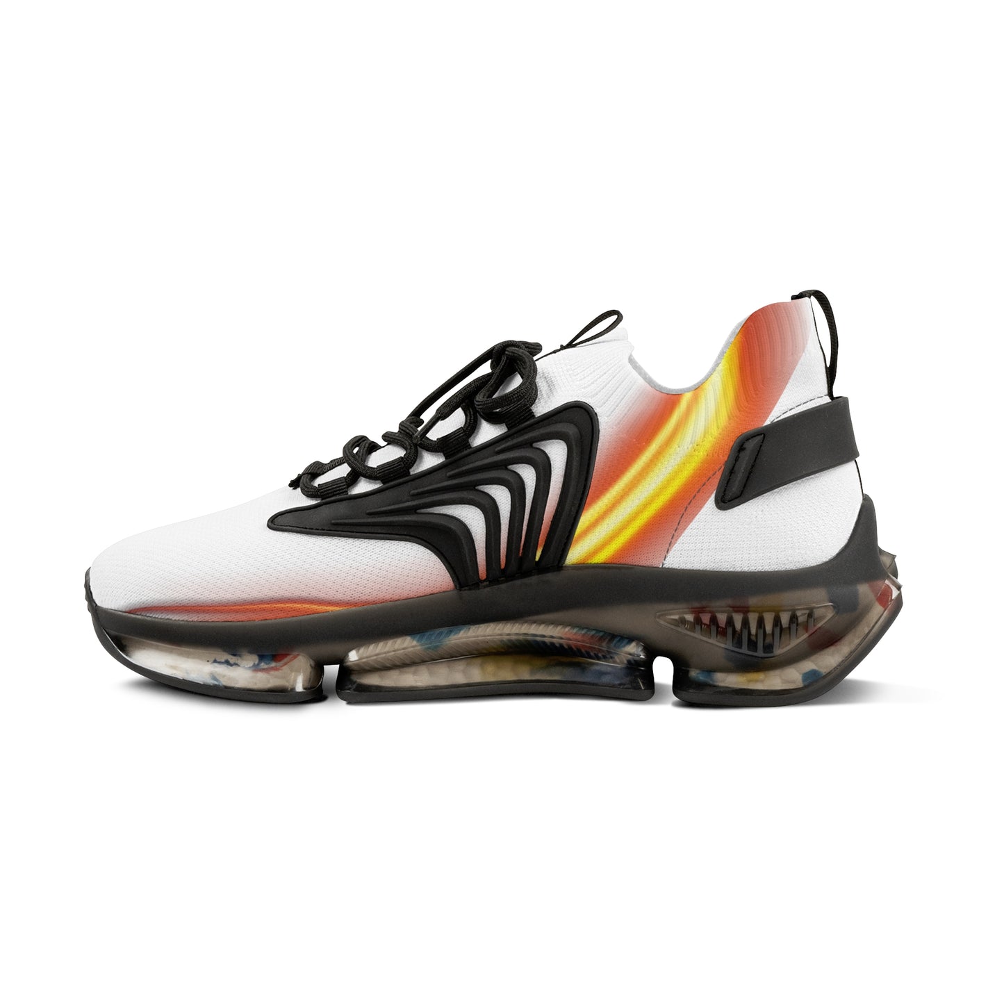 White Trendsetter Flame Black | Men’s Performance Sneakers | Black Sole