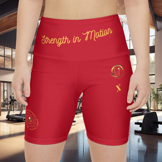 Strength In Motion X | Ladies Workout Shorts | Dark Red