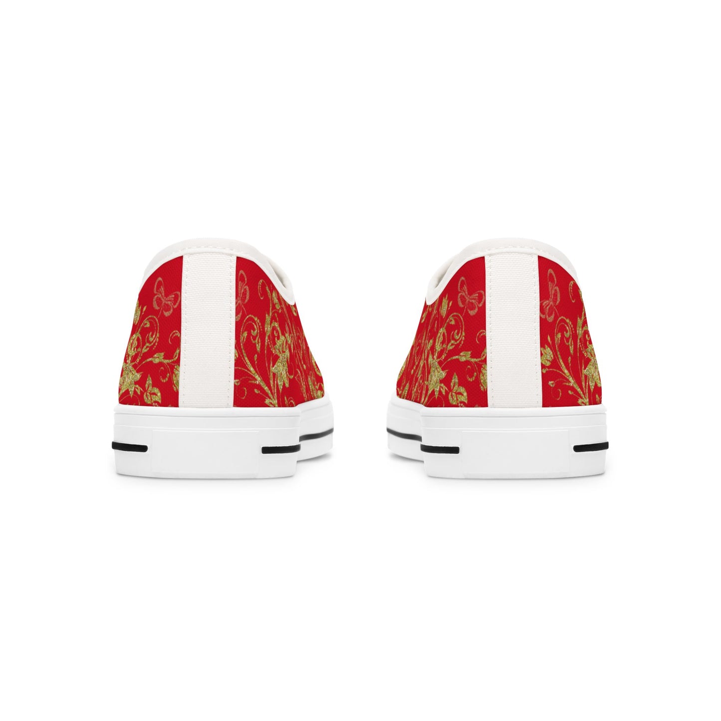 Ladies Bohemian Butterfly | Dark Red | White Sole LowTops