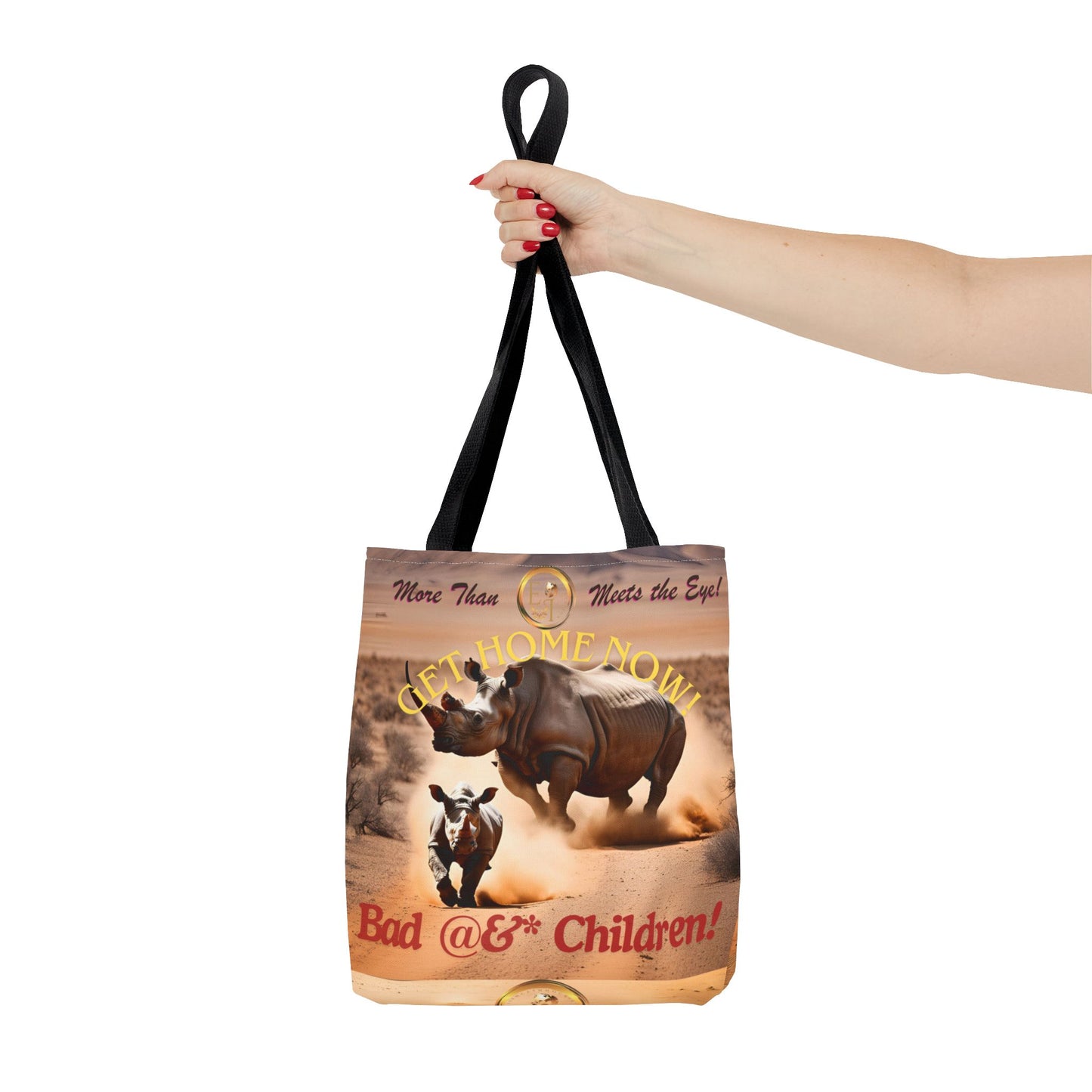 Humorous Rhino Tote Bag - Perfect for Parents, Kid's Activities, Gifts for Moms and Dads, Playdates, Back to School!