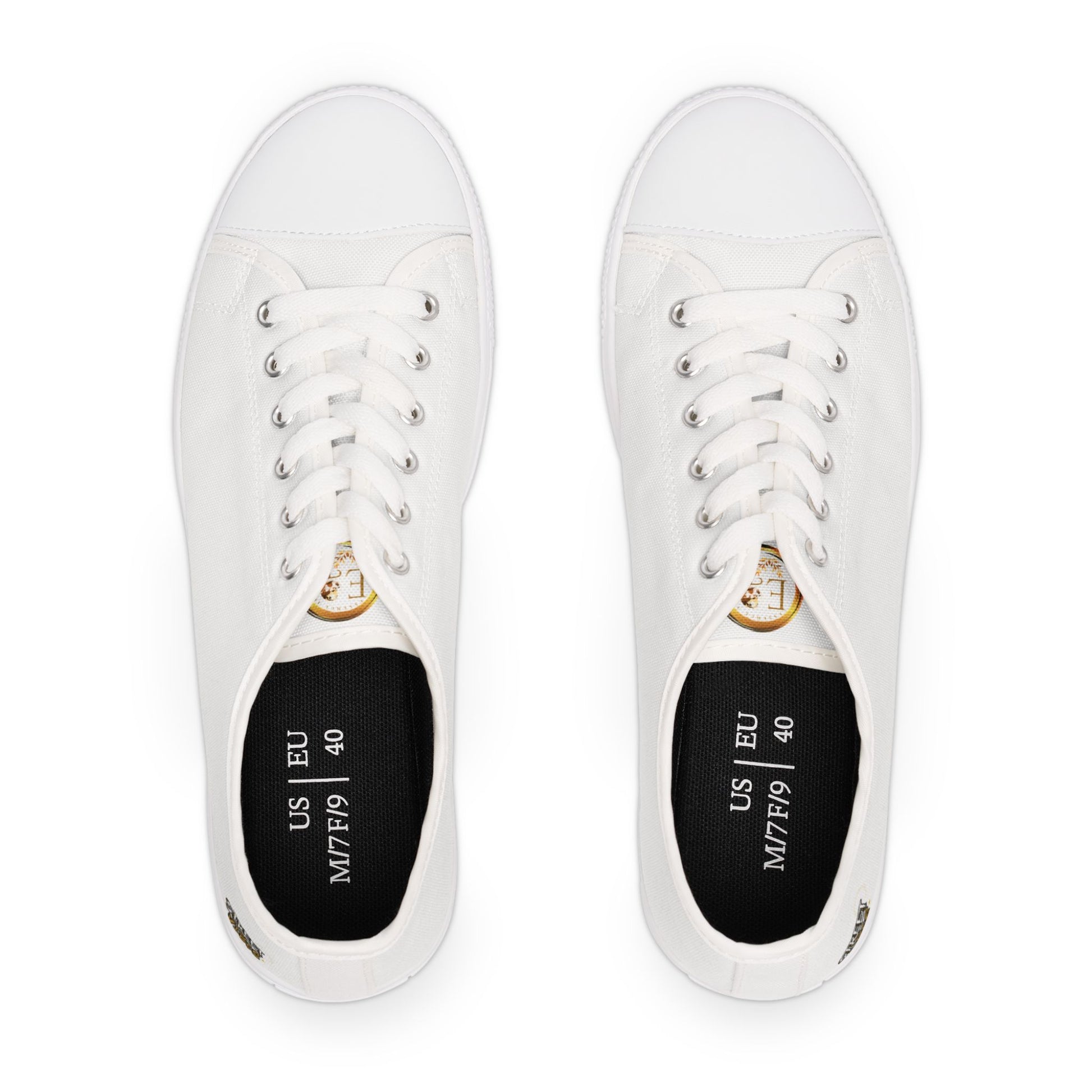 Pair of white Essence Innovation 'Street Vibes' sneakers on a white background