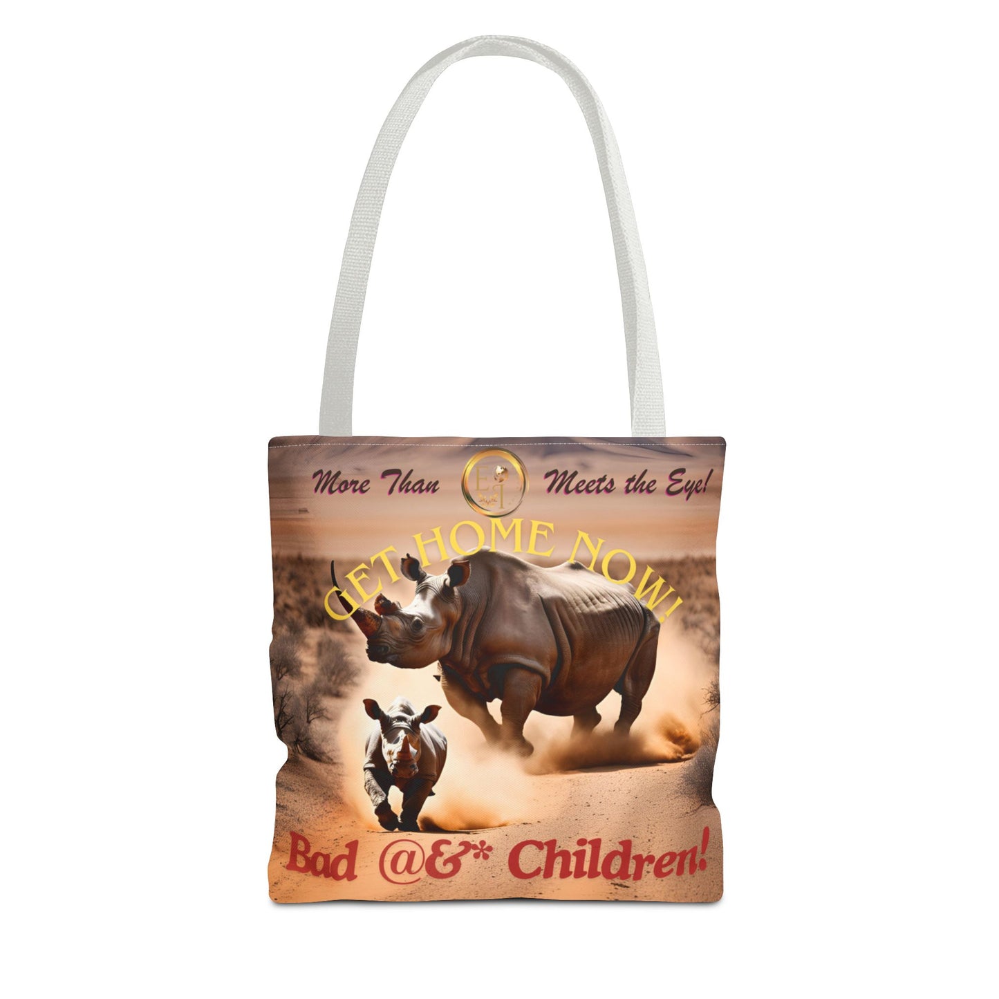 Humorous Rhino Tote Bag - Perfect for Parents, Kid's Activities, Gifts for Moms and Dads, Playdates, Back to School!
