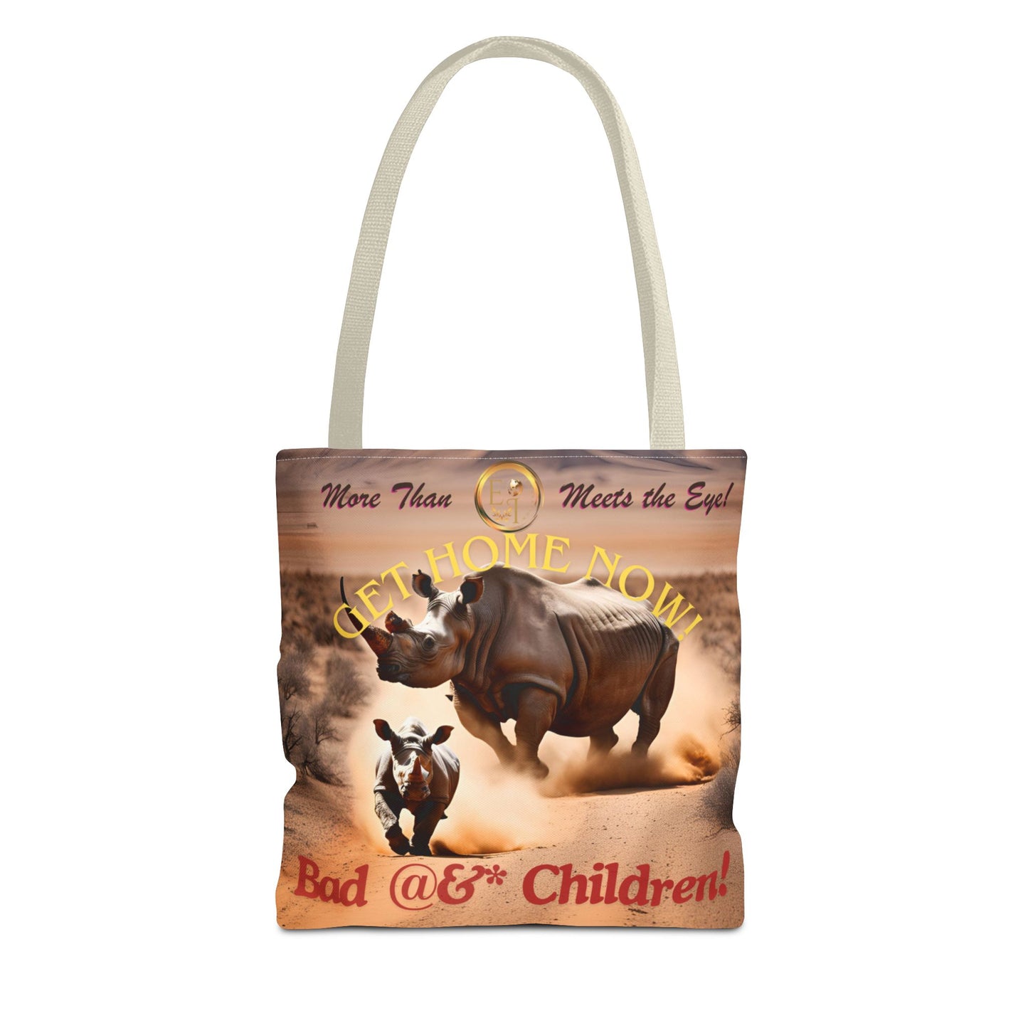 Humorous Rhino Tote Bag - Perfect for Parents, Kid's Activities, Gifts for Moms and Dads, Playdates, Back to School!