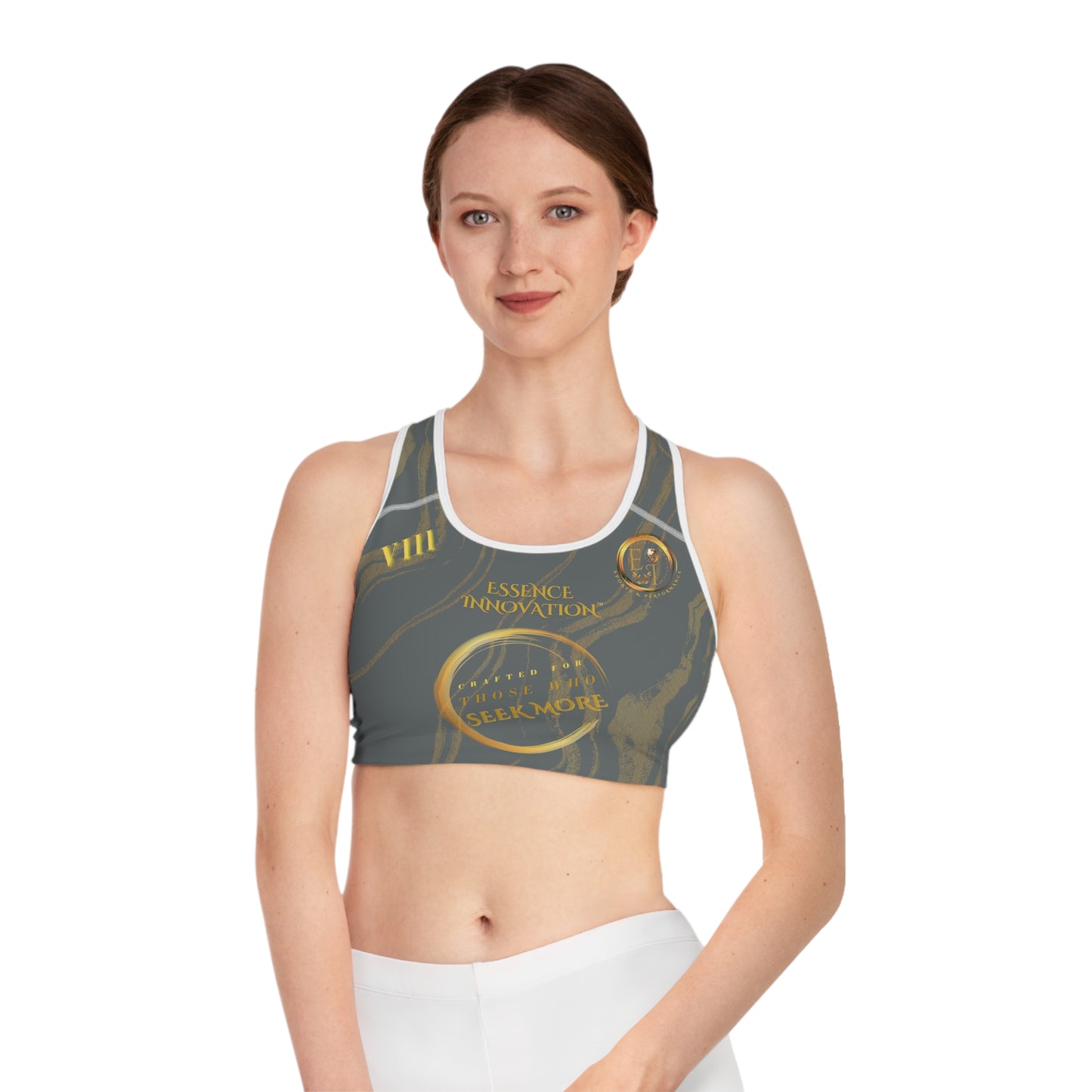 Seek More SBS VIII | EI Sports Bra Stripped | Dark Grey