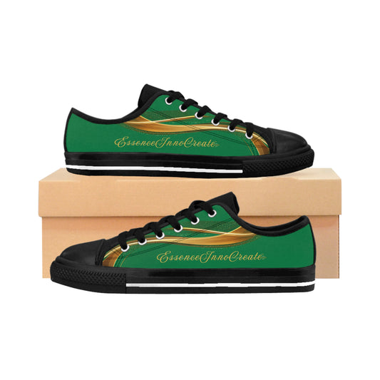 Ladies Striped Lowtops XII | Black Sole | Dark Green