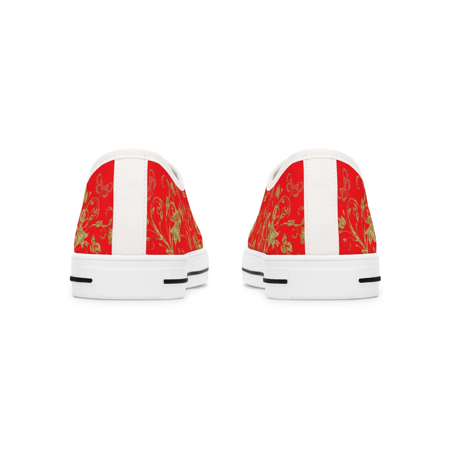 Ladies Bohemian Butterfly | Red | White Sole LowTops