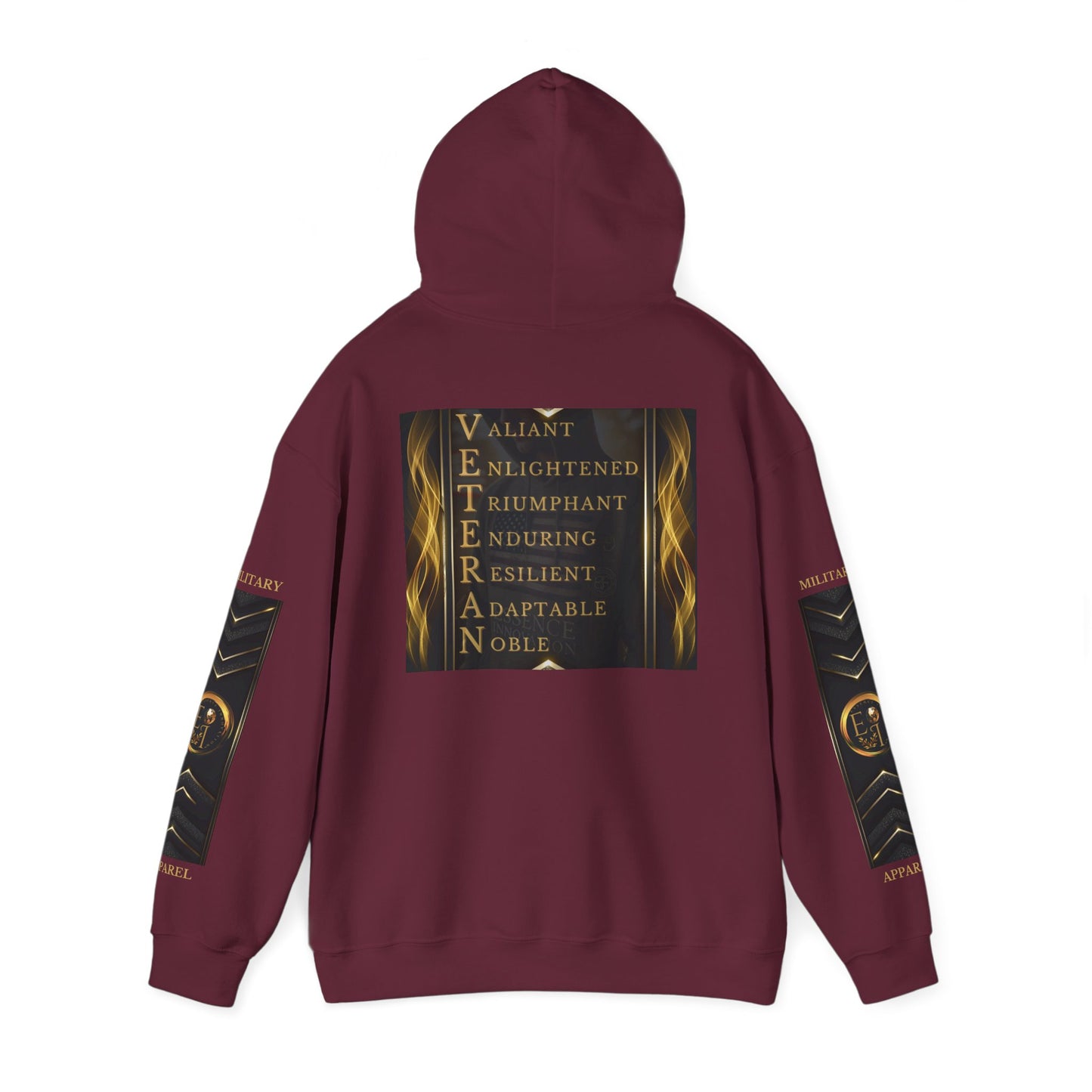 Veteran Qualities Warrior Five | Maroon Hoodie | Military & Service Tribute