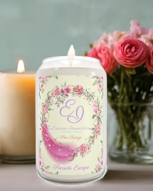 Thirteen Pink Seaside Escape | Sea Breeze | Scented Candle, 13oz