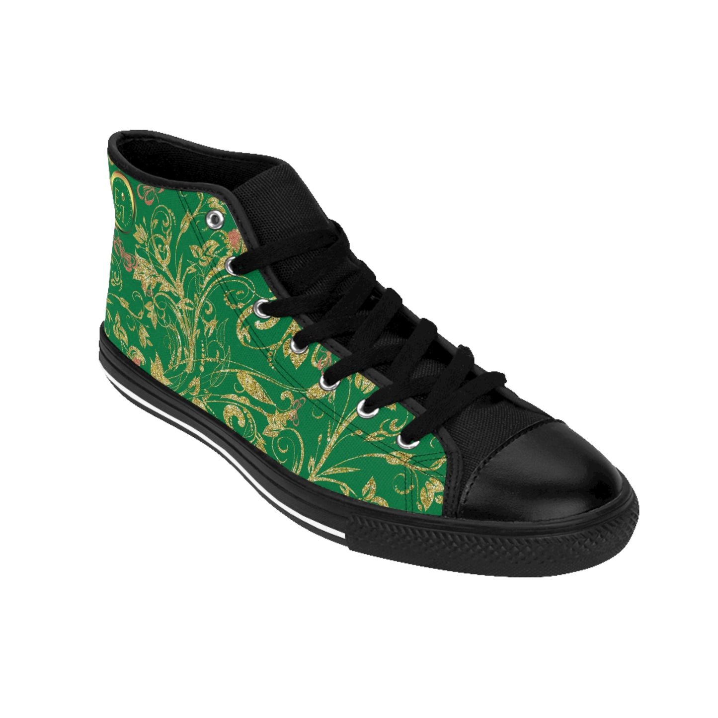 Bohemian Butterfly Hightops XII | Black Sole | Dark Green