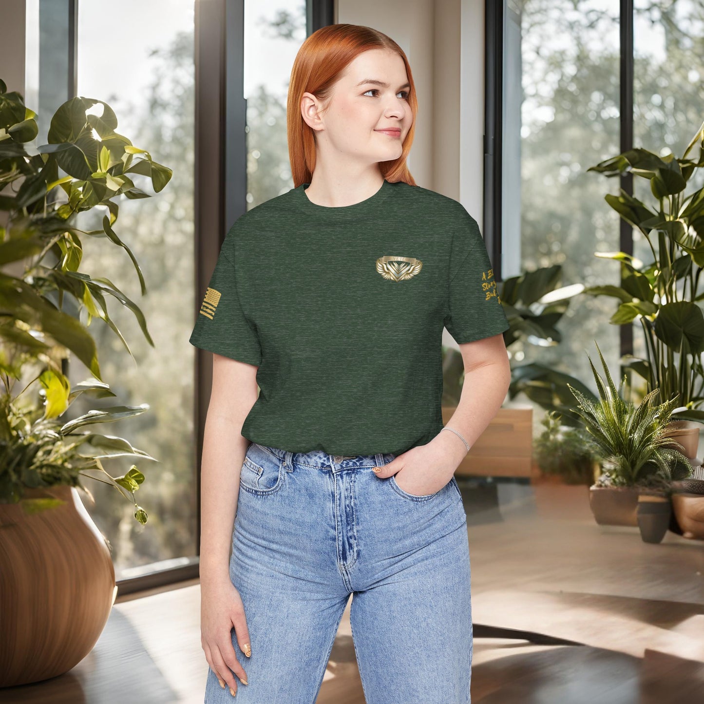 Essence Forest Veteran Tee – Deep Green Tribute Shirt