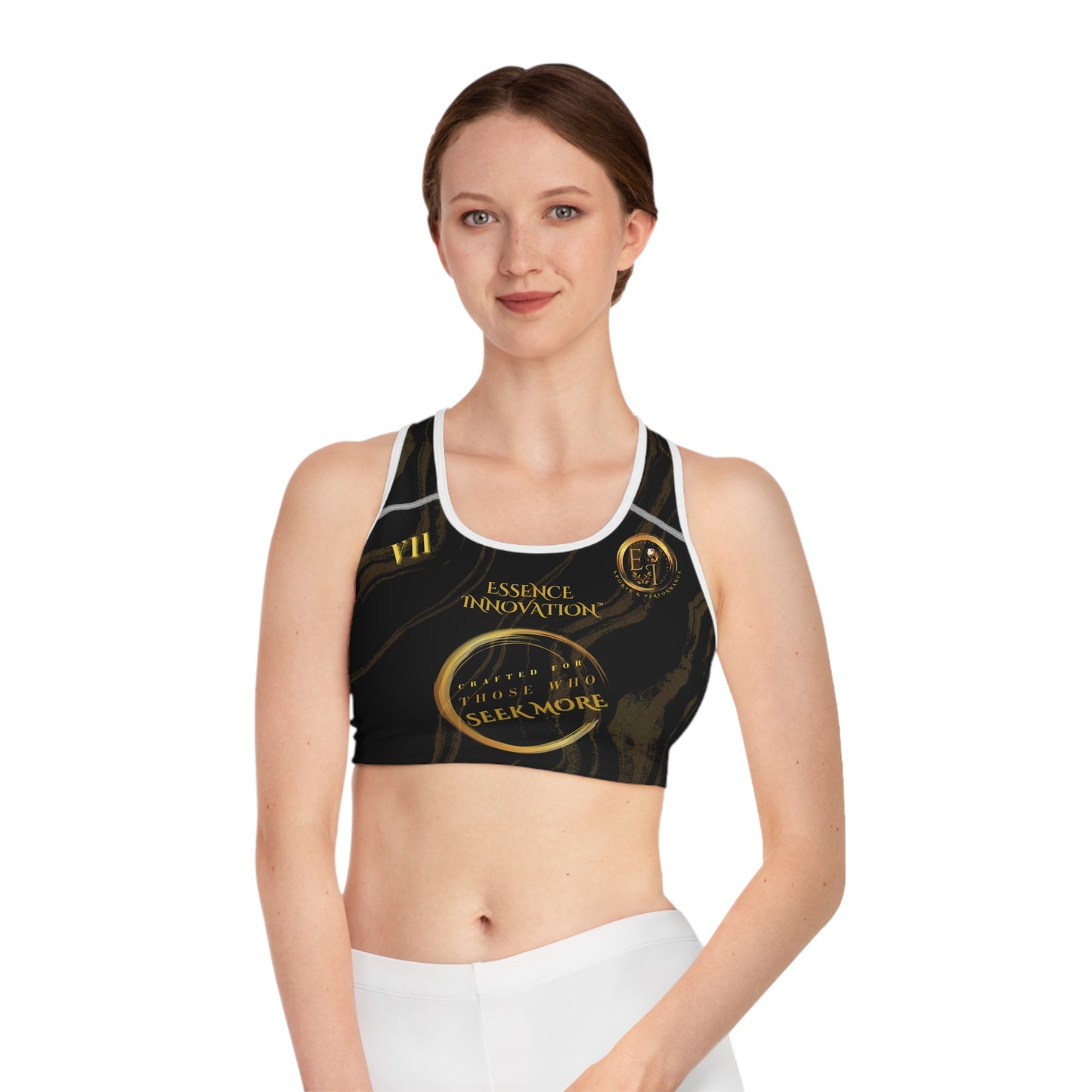 Seek More SBS VII | EI Sports Bra Stripped | Black