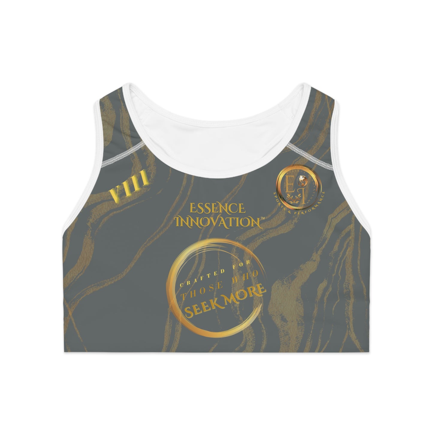 Seek More SBS VIII | EI Sports Bra Stripped | Dark Grey