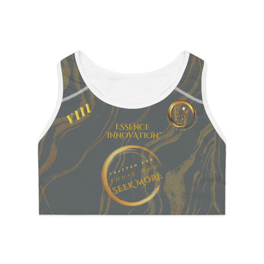 Seek More SBS VIII | EI Sports Bra Stripped | Dark Grey