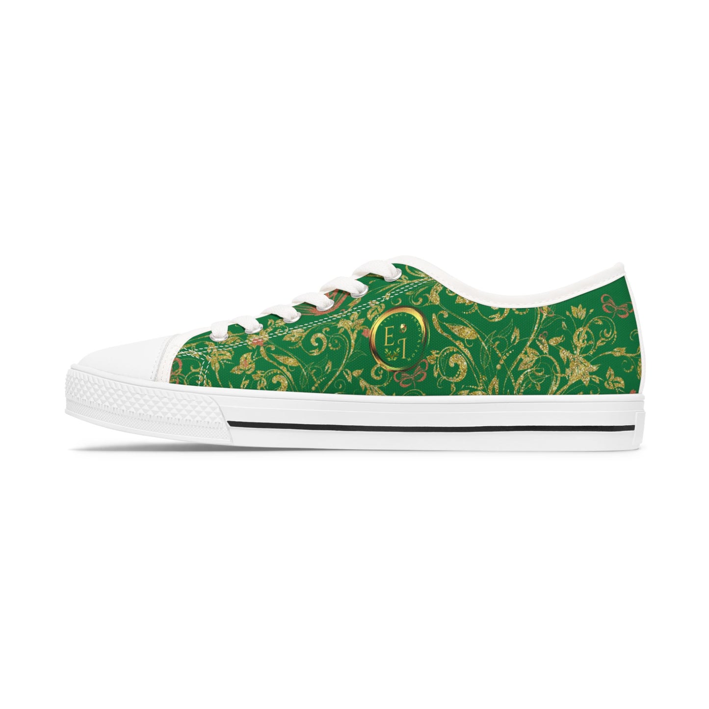 Ladies Bohemian Butterfly | Green | White Sole LowTops