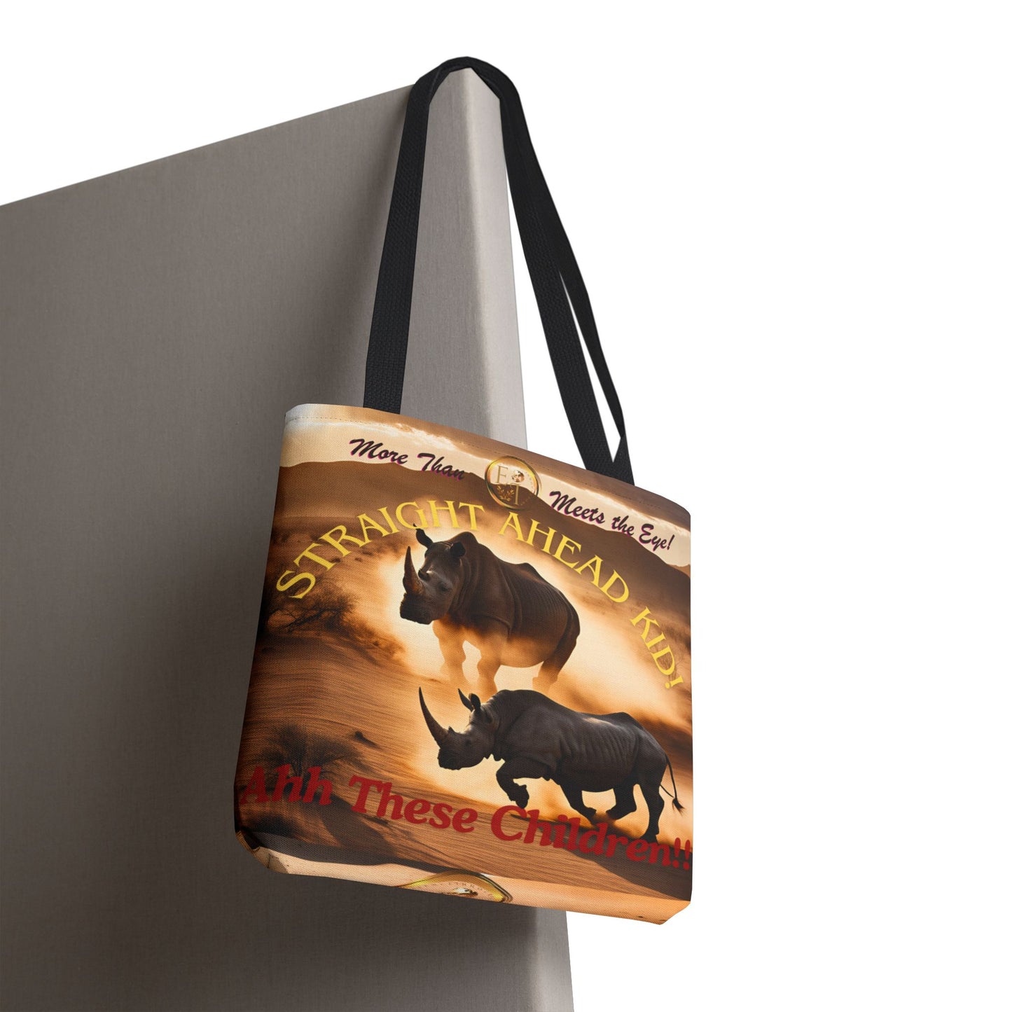 Wildlife Tote Bag, Straight Ahead Kid Tote, Eco-Friendly Rhinos Bag, Animal Lover Gift, Adventure Shopping Bag, Unique Canvas Accessory