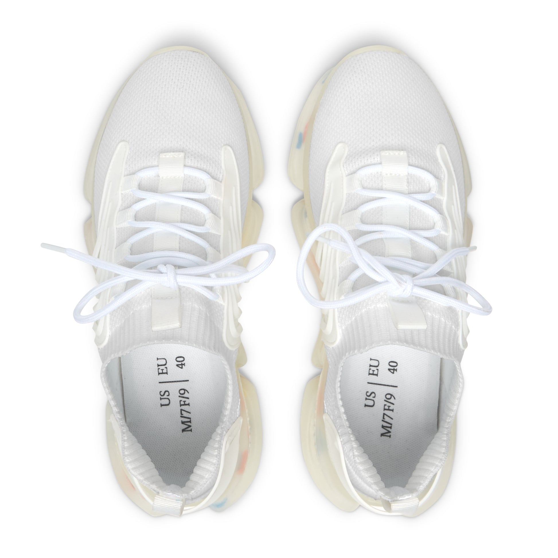 White Essence Innovation 'Street Vibes' sneakers with laces on a white background