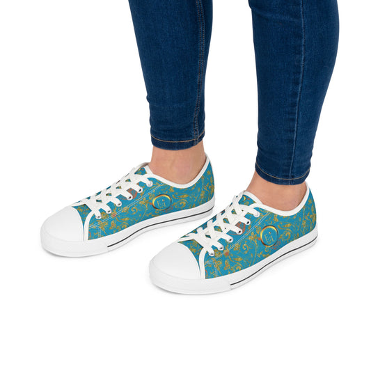 Boho Lowtop Sneakers XV | Butterfly Heart | Turquoise