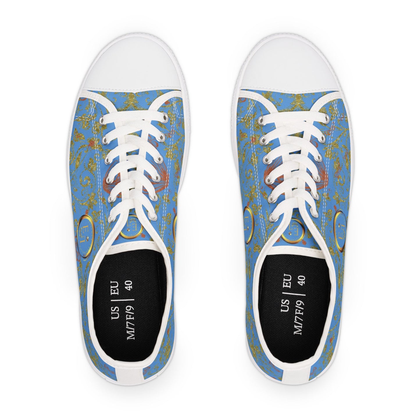 Ladies Bohemian Butterfly | Light Blue | White Sole LowTops