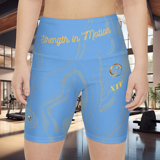 Stripes In Motion XIV | Ladies Workout Shorts | Light Blue