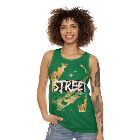 STREET Gold Graffiti XII | Unisex Tank Top | Dark Green